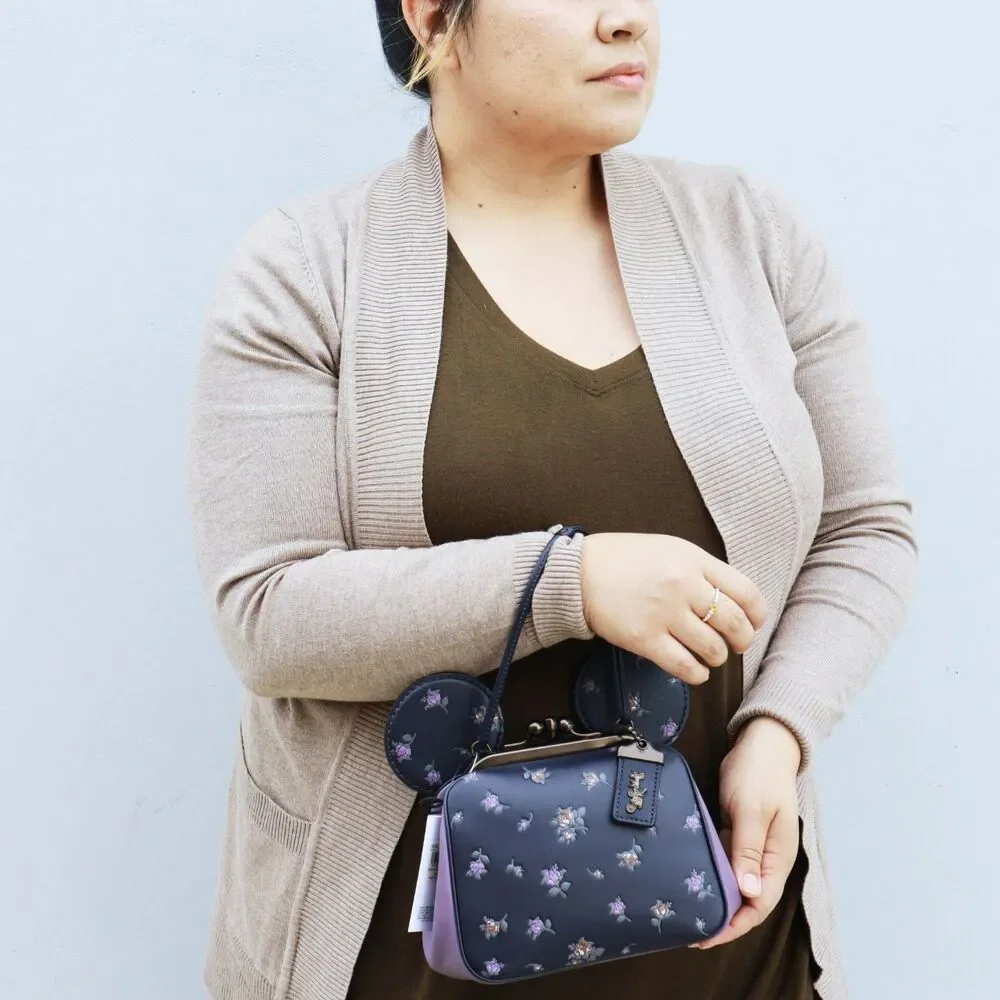 NWT Coach Disney X Minnie Mouse Kisslock Bag Handbag Ears Floral Purse - Picture 6 of 12